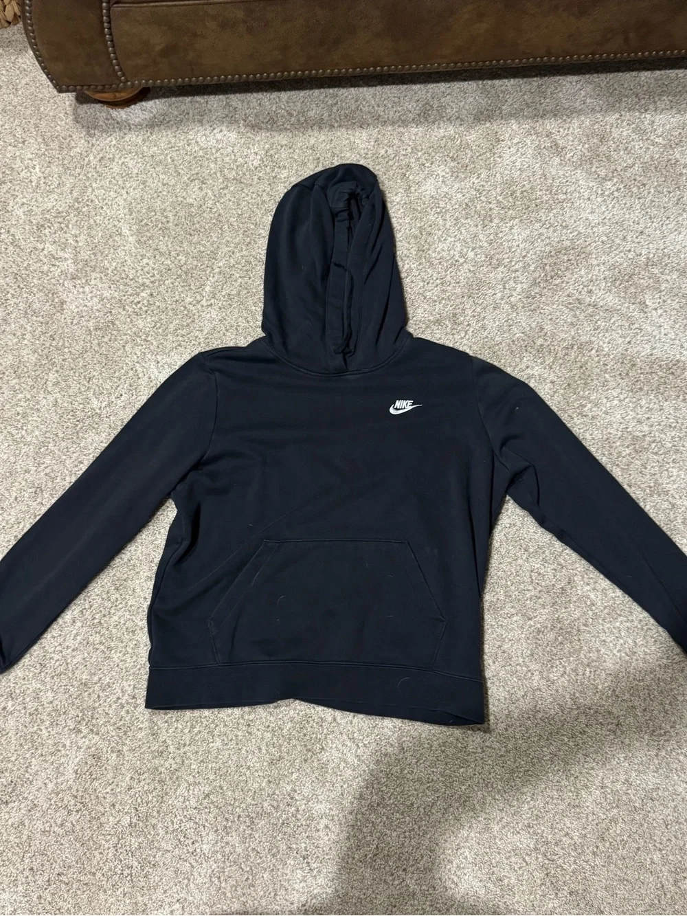 Nike Black Kids Hoodie with White Swoosh
